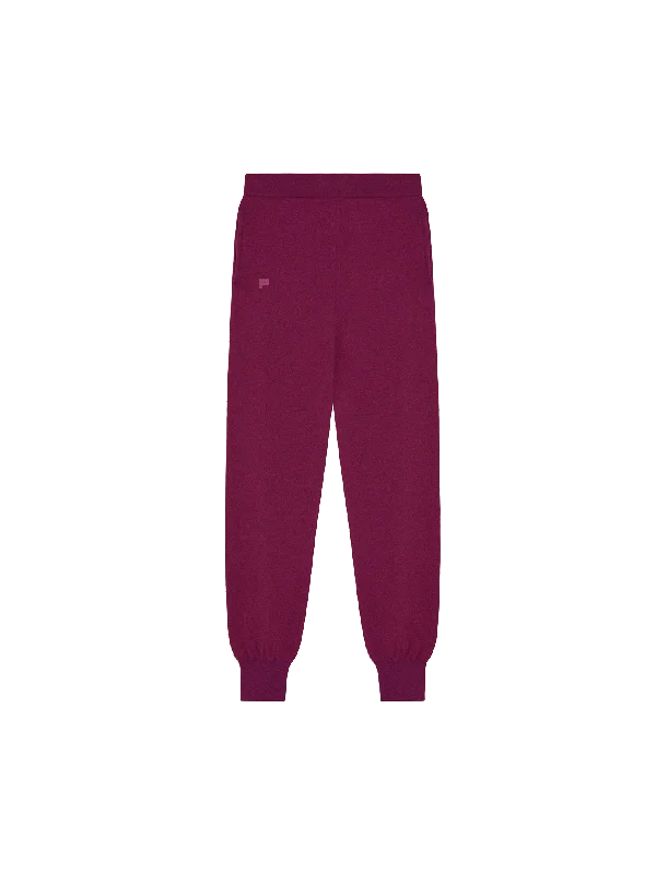 Mens Recycled Cashmere Track Pants—plum purpleKnit Sweater