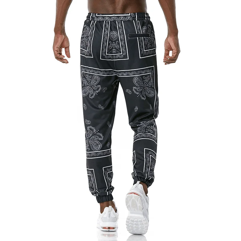 Retro Printed Jogging Pants Casual SweatpantsLow-rise