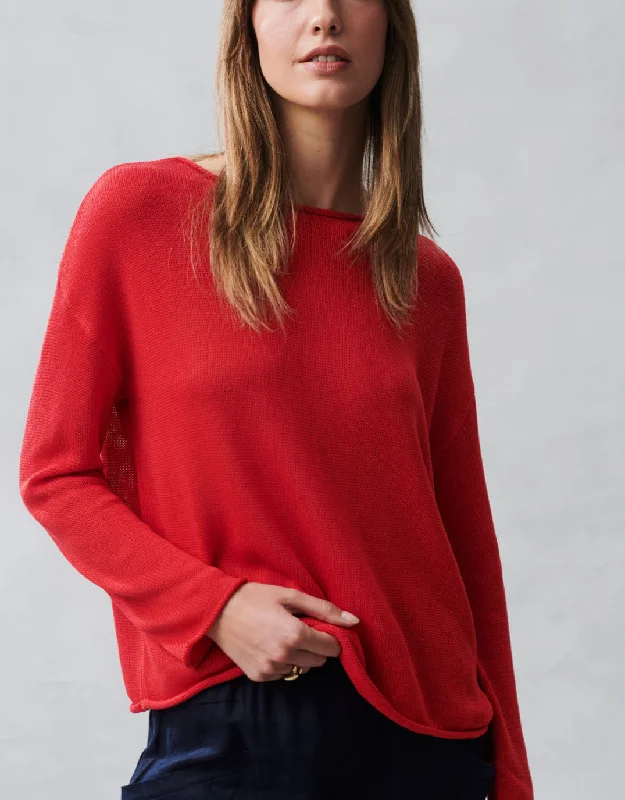 Nellie Top - RedKnitted Heavyweight