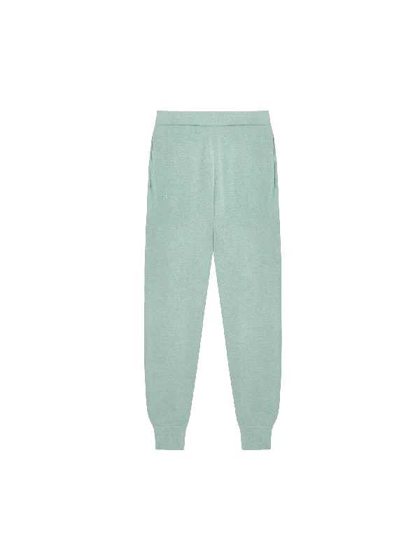 Mens Regenerative Merino Wool Track Pants—eucalyptus blueKnit Top