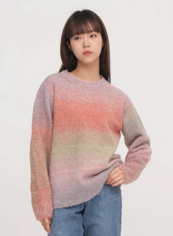 Gradient Knitwear #1126O25Knitted Loose