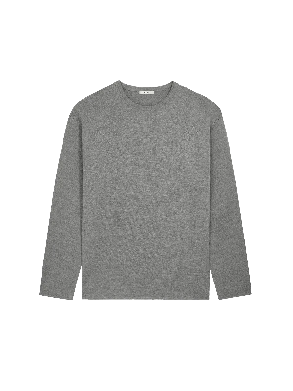 Mens Regenerative Merino Wool Sweater—grey marlKnit Sheer