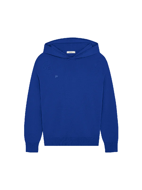 Mens DNA Regenerative Merino Wool Hoodie—earth blueKnit Winter