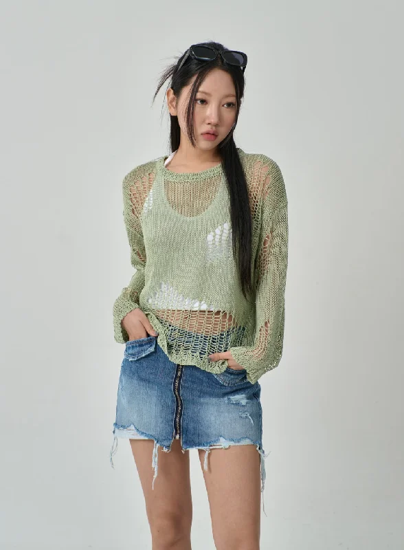 Mesh Sweater IF316Knitted Formal