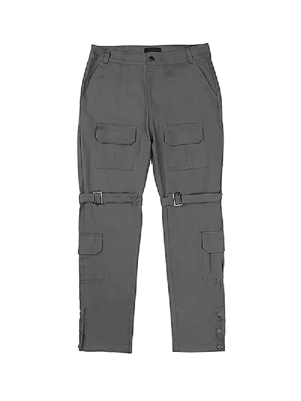 Straight-Breasted Cargo Pants with Multi-Pocket StrapsDenim Jeans