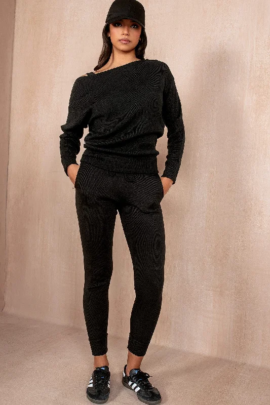 Kacey Black Knit Co OrdKnitted Loose