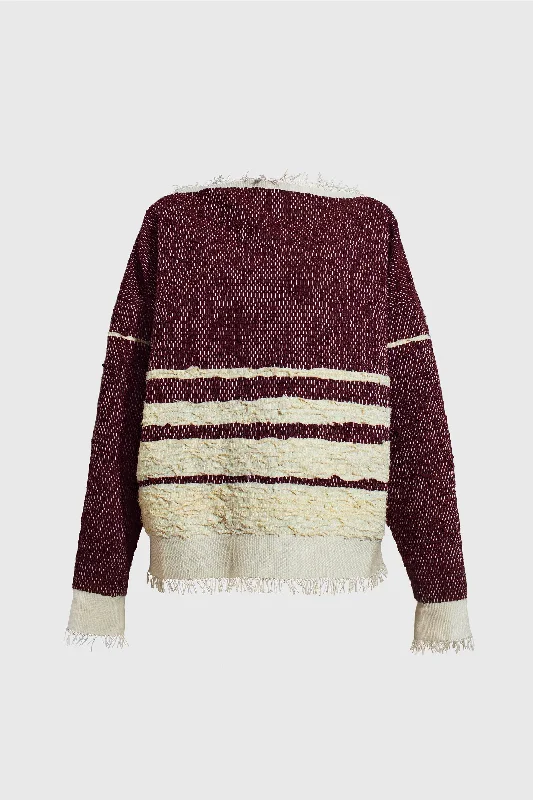 Woven Sweater - Red Virgin WoolKnit Lightweight