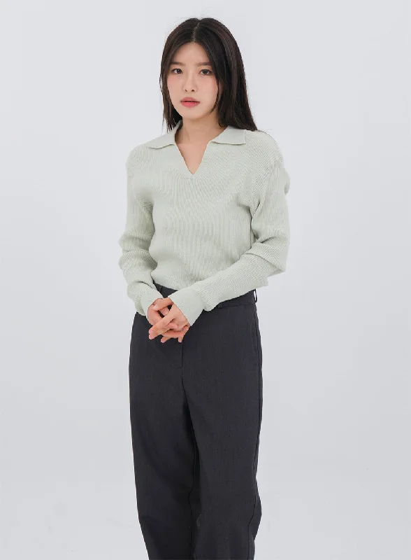 Polo Knit Top OM17Knit Crewneck