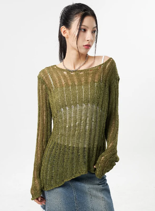 Mesh Sweater CU309Knit Lace