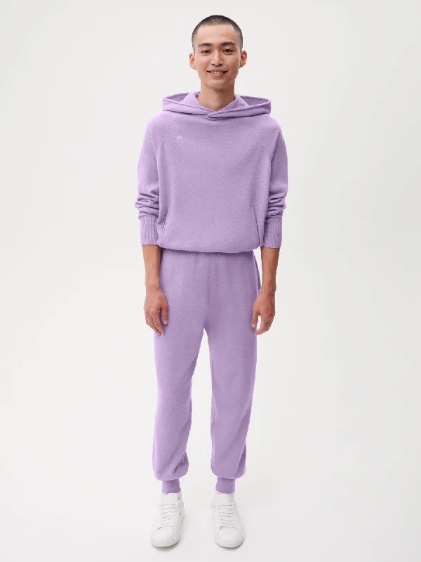 Mens Recycled Cashmere Track Pants—orchid purpleKnitted Jumper