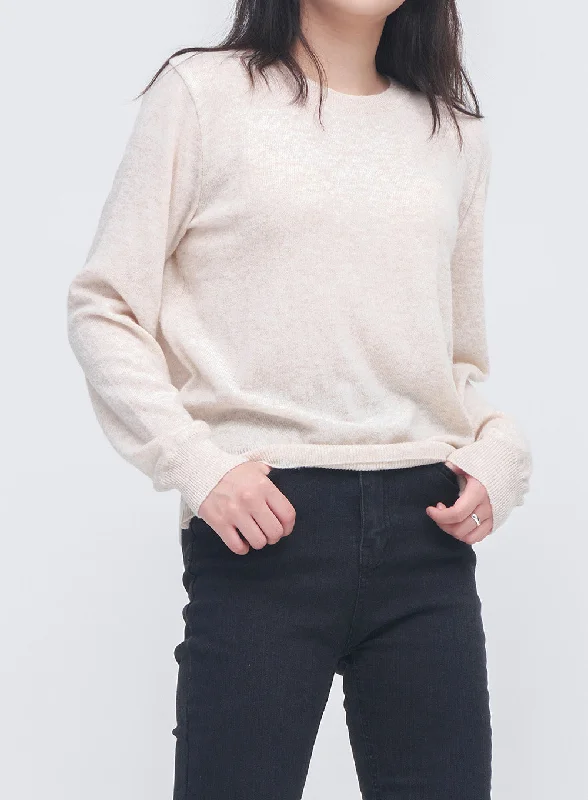 Round Neck Cashmere Knit TopKnit Fitted