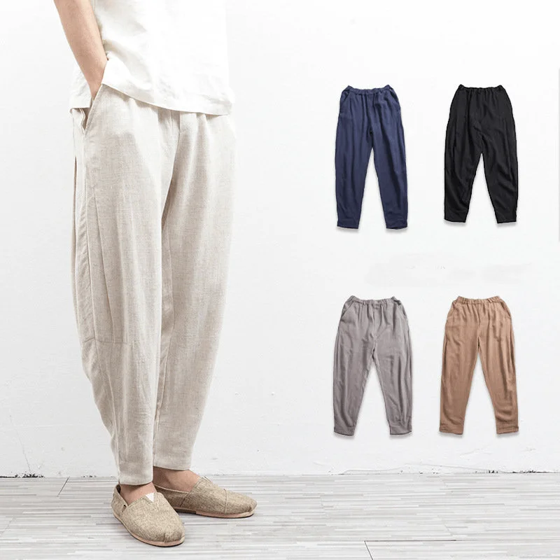 Mens Casual Pants Linen Pants Cotton NewHigh-visibility Pants