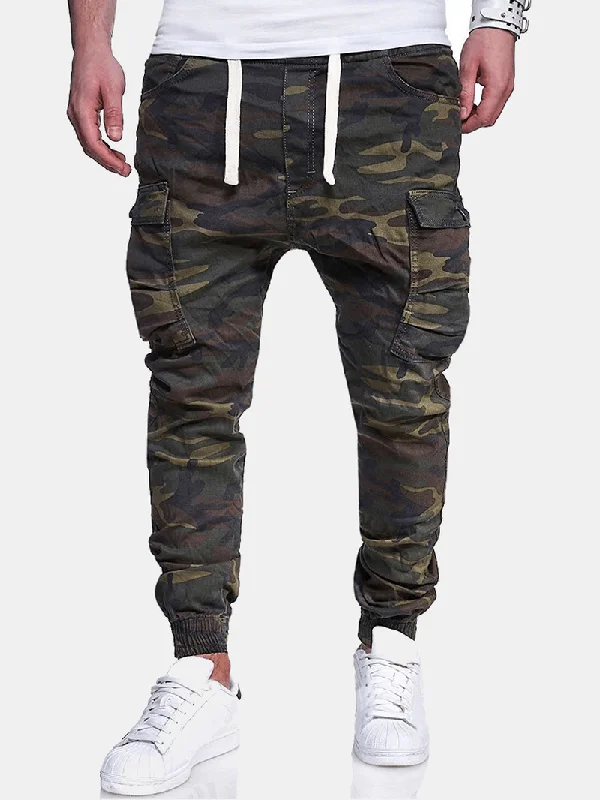 Men Camouflage Printed Casual Pants SweatpantsElastic-waist