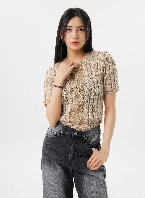 Cable Knit Summer Sweater BY325Knitted Layered