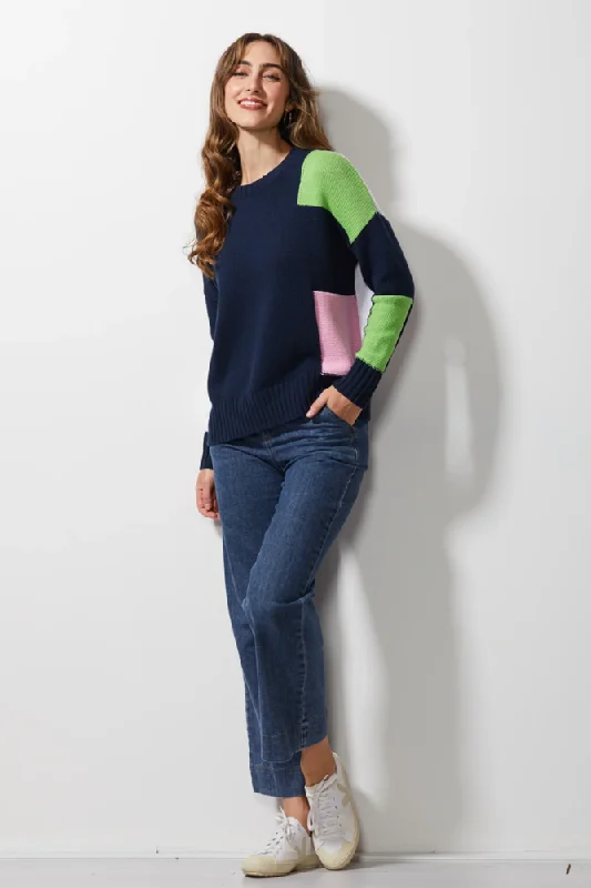 Intarsia Trim Jumper By LD & CoKnit Cable