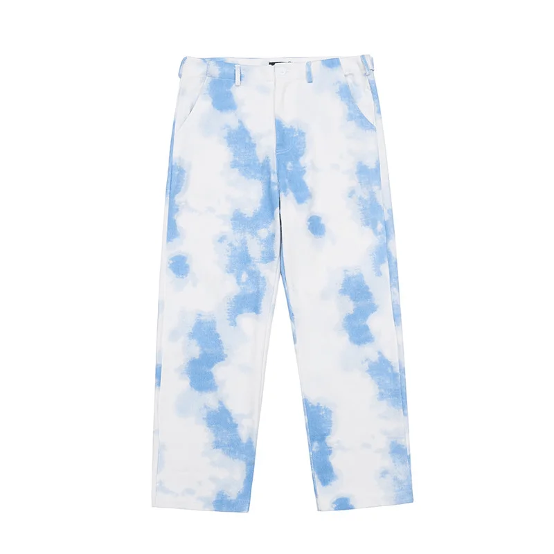 National Tide Gradient Tie-Dye Overalls European a Nd American Retro Casual Pants Loose High StreetCarpenter Pants