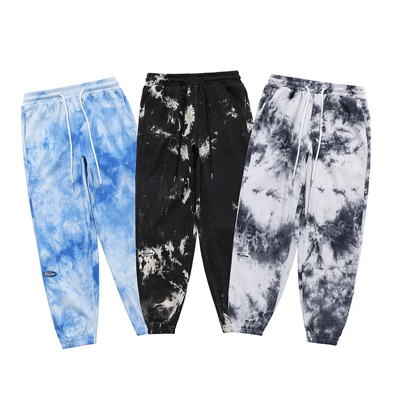 Tie-Dye Ink Loose-Fitting National Trend Casual PantsDistressed Jeans