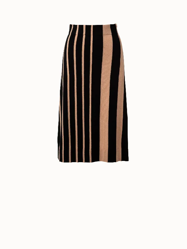 Screen Stripes Cashmere Knit Midi SkirtKnit Long Sleeve