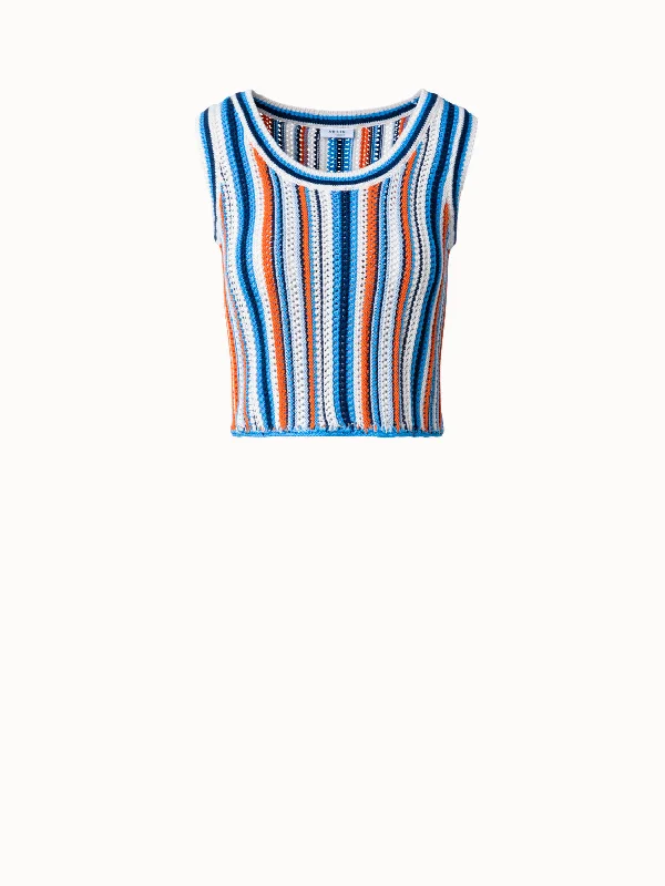 Striped Short Knit TopKnitted Vest