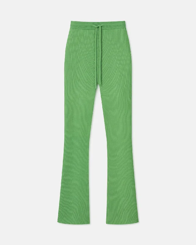 Cornelie - Ribbed-Knit Pants - GreenKnit Layered