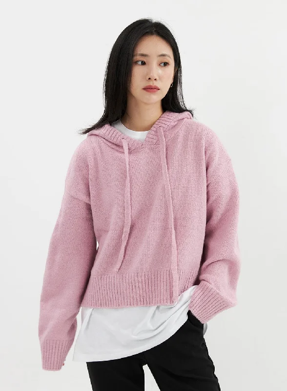 Hooded Knit Sweater OO305Knit Chunky