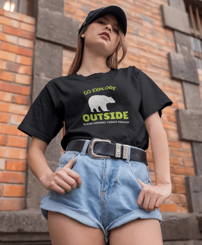 GO EXPLORE OUTSIDE- HALF-SLEEVE T-SHIRTHiking T-Shirts