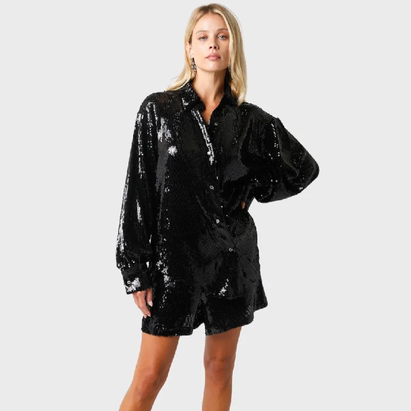 Peggy Sequin Shirt (Black)Relaxed Fit Shirts