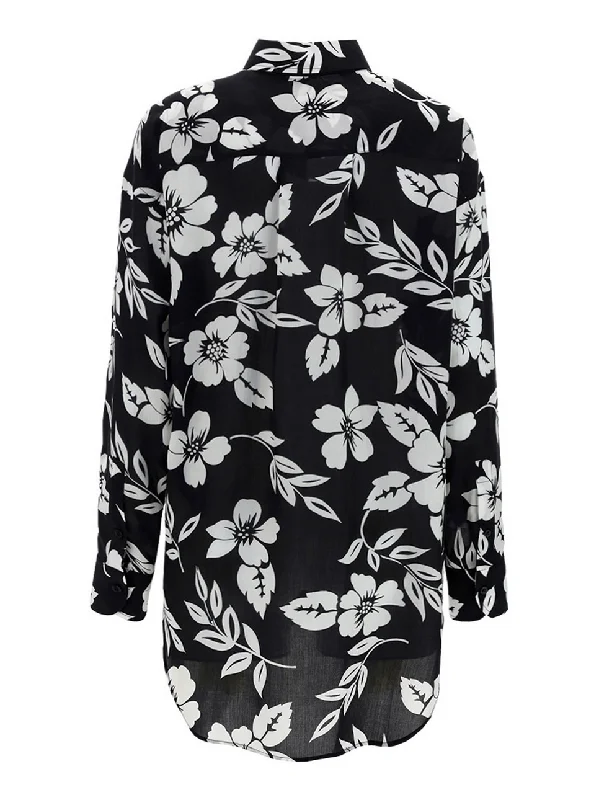 Tom Ford Womens Shirt In Black/White FloralWool Shirts