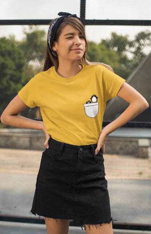 "CUTE PINGU"- HALF-SLEEVE POCKET DESIGN T-SHIRT'SAthletic T-Shirts