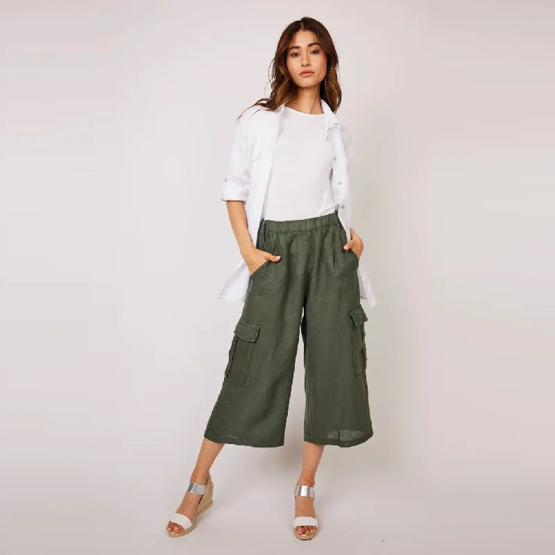 Double Pocket Linen Blouse (White)Longline Shirts