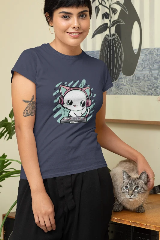 Meow Mix Printed T-shirt for womenMetallic T-Shirts