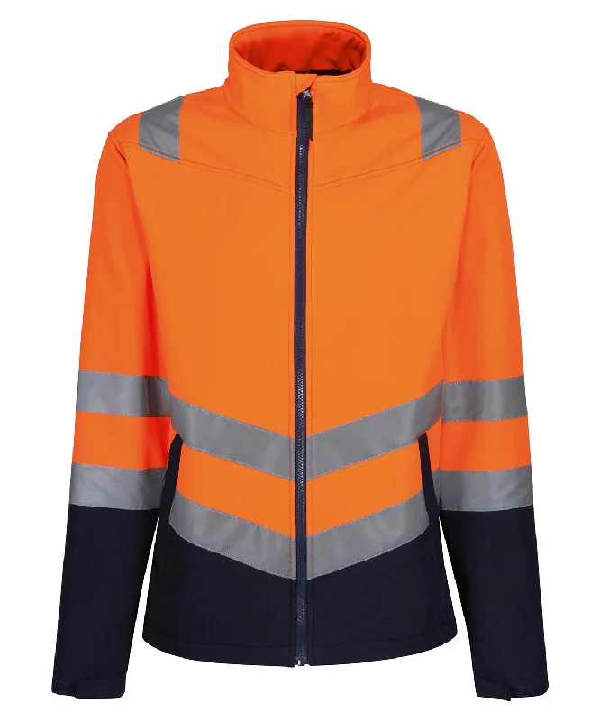 Asymmetrical JacketsOrange/Navy - Pro hi-vis softshell jacket