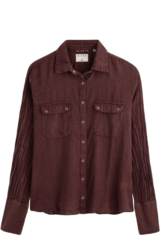 Dark Plum  Classic Gauze ShirtStriped Shirts