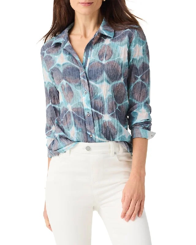 NIC+ZOE Ethereal Seas Crinkle ShirtCultural Shirts