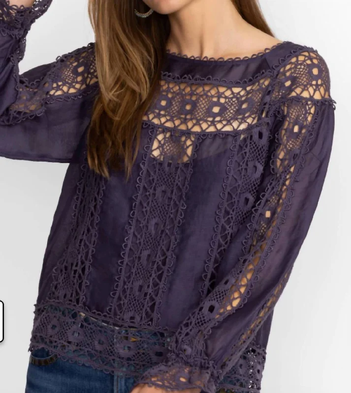 Danilia Lace Blouse In PurpleQuick-Dry Shirts