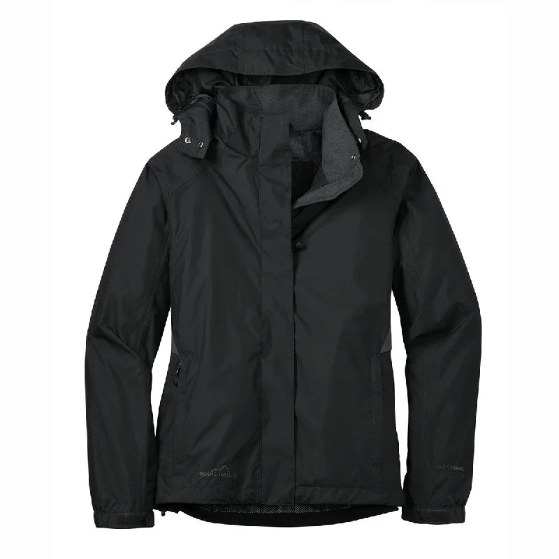 Cotton JacketsEddie Bauer Women's Black/Steel Grey Rain Jacket