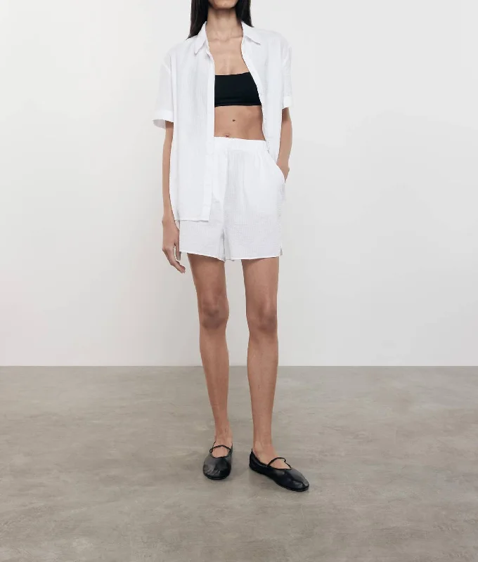 Seersucker Resort Shirt In WhiteAthletic Shirts