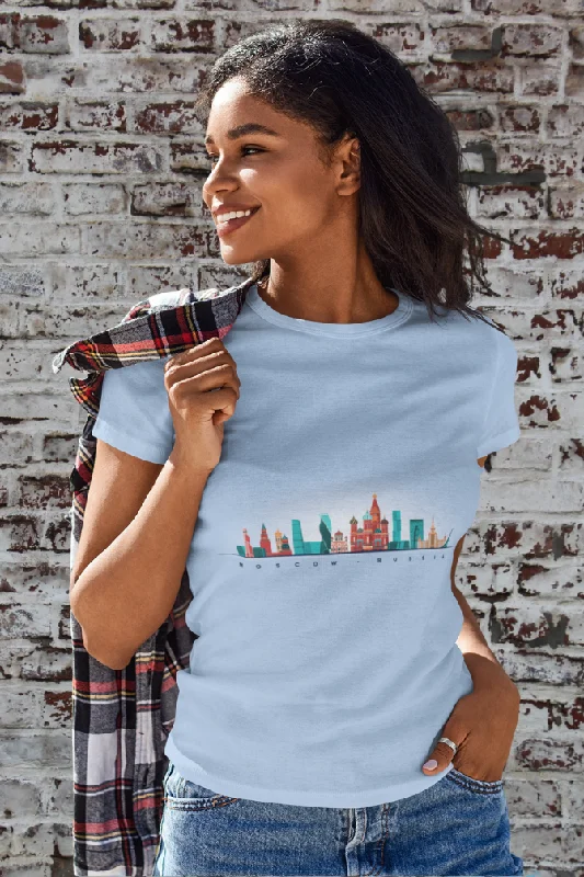 Moscow Skyline Printed T-shirt for womenVelvet T-Shirts