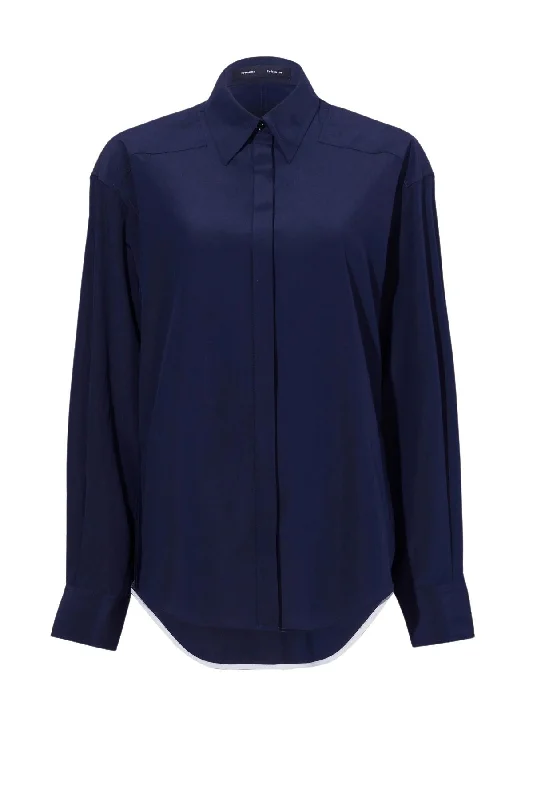 Proenza Schouler Demi Blouse - NavyDenim Shirts