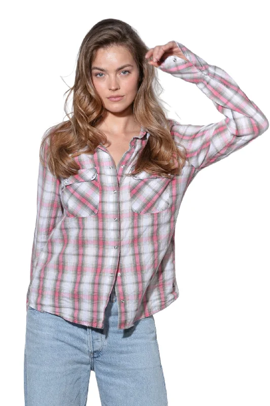 Pink Dakota Checkered Charm Snap-Down ShirtWool Shirts