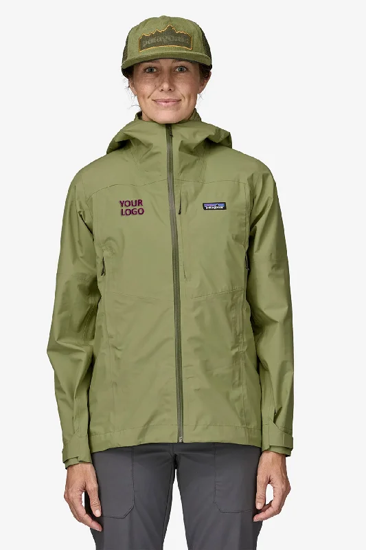 Logo JacketsPatagonia Womens Boulder Fork Custom Rain Jackets, Green