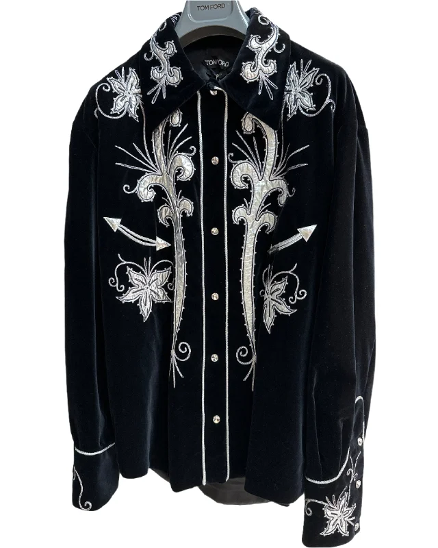 Tom Ford Womens Velvet Shirt In BlackVelvet Shirts