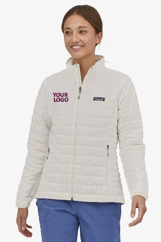 Track JacketsPatagonia Womens Custom Nano Puff Jackets, Birch White