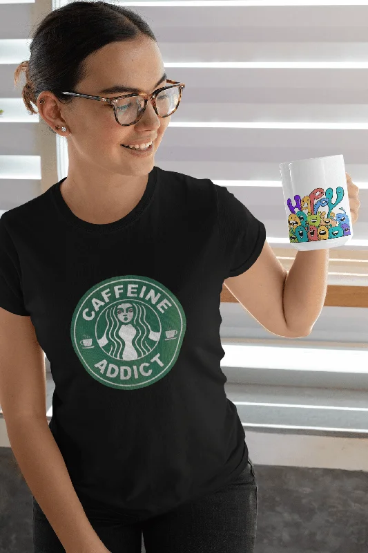 "CAFFEINE ADDICT" - HALF-SLEEVE T-SHIRTSFishing T-Shirts