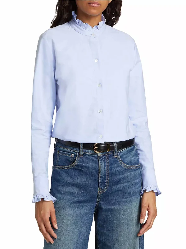 Lydia Button-Up Shirt In Light BlueAsymmetrical Shirts