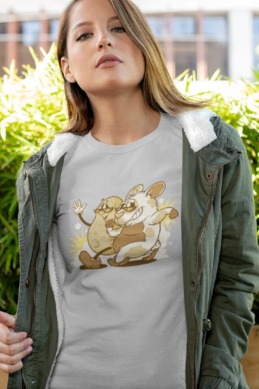 Tater & Piggie Printed T-shirt for womenFormal T-Shirts