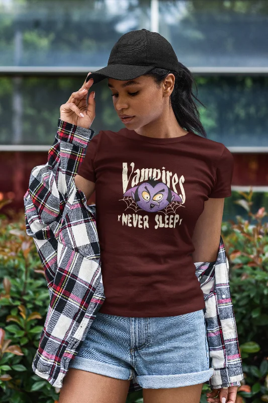 Vampires Never Sleep Printed T-shirt for womenHooded T-Shirts