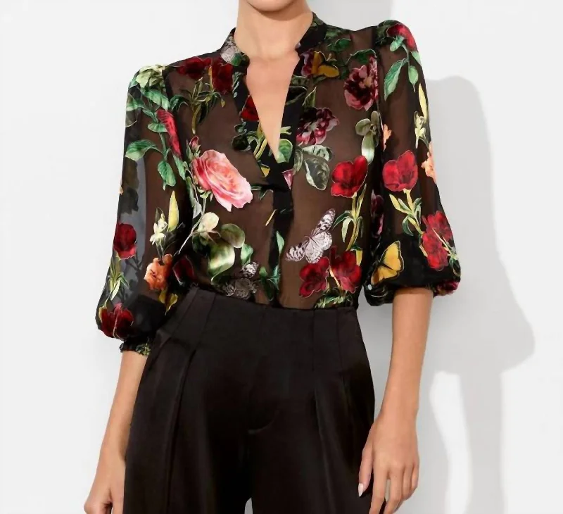 Shelia Blouse In BlavkRayon Shirts