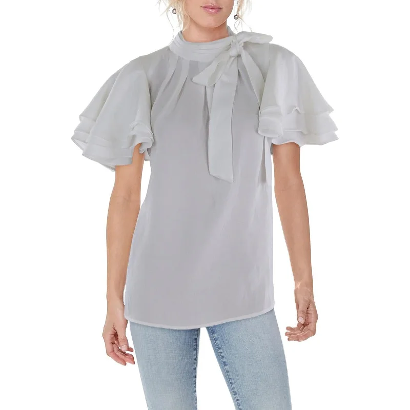 Womens Tie Neck Pleated BlouseBranded Shirts