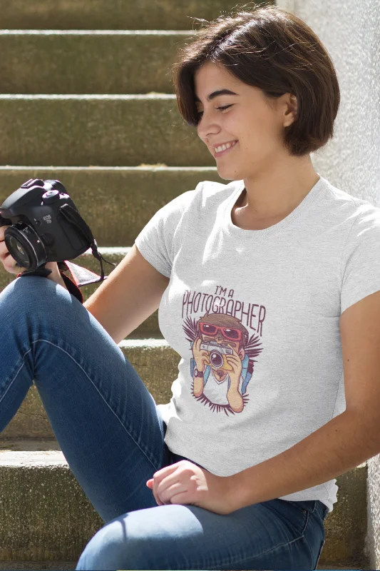 Photographer Printed T-shirt for womenPainted T-Shirts